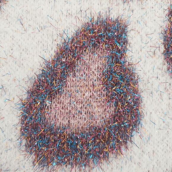 White Birch Off-White Glitter Thread Open-Front Poncho Jacket Size L/XL - Picture 7 of 7